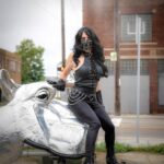 Foot Fetish Detroit Michigan black leather outfit