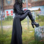 Leg Worship Detroit Mistress overcoat and black high heel boots